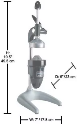 Shtrydhës agrumesh manual, Hamilton Beach Commercial, presion 2,000 lbs, materiale çelik inox & ABS, 178x230x(H)495mm