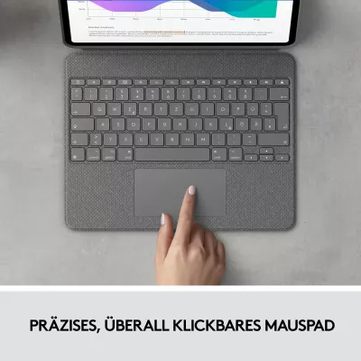 Mbështjellës me tastierë Logitech Combo Touch për iPad Pro 12.9, QWERTZ, Oxford Grey