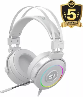 Kufje gaming Redragon Lamia 2 H320-RGB, USB, 7.1 Surround, me mikrofon, me mbajtëse, 2 m, të bardha