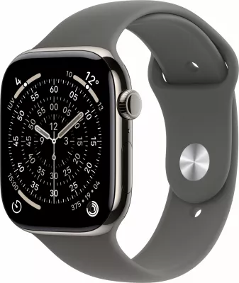Smartwatch Apple Watch S11 Titan Natur Cellular 42mm, LTE, rrip sport steingrau S/M