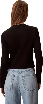 Maicë me mëngë të gjata për femra Calvin Klein Jeans A-LS MONOGRAM BABY LV047A803G, e zezë [Madhësia: XS]