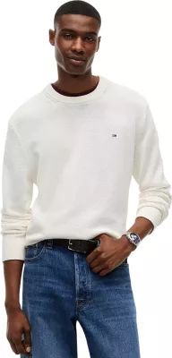 Xhemper për meshkuj Tommy Hilfiger Jeans TJM Slim Ess Sweater DM0DM21787, i bardhë
