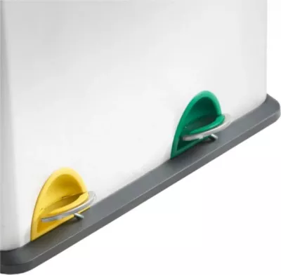 Kosh mbeturinash VONHAUS 07/630 36L (12L+24L) me ndarje, çelik inox, me pedale me ngjyra, gri/zi