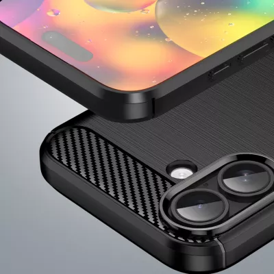 Mbështjellës Hurtel Carbon Case për iPhone 17, i zi
