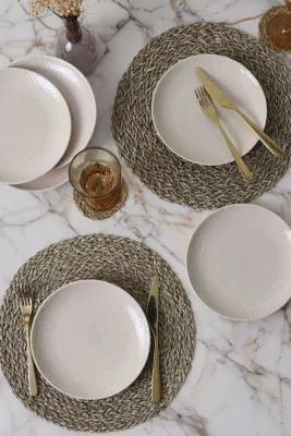 Set pjatash për ëmbëlsira, krem, Hermia Concept, 6 copë, X00018989