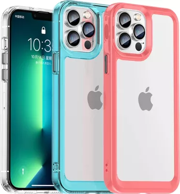 Mbështjellës Hurtel Outer Space Case për iPhone 13 Pro Max, hard cover me kornizë xheli, kaltër