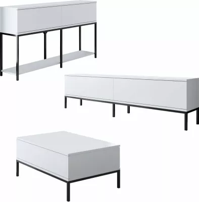 Set mobiljesh për dhomë dite, Hanah Home Lord, e zezë dhe e bardhë