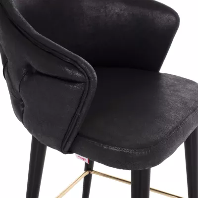 Karrige për bar profesionale FH9281.14, lloj NUBUCK, dru i zi, 50x62x108,5H cm