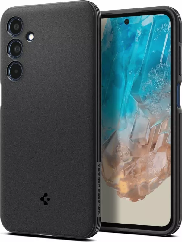 Mbështjellës Spigen Essential SandBlast për Samsung Galaxy M35 5G, i zi