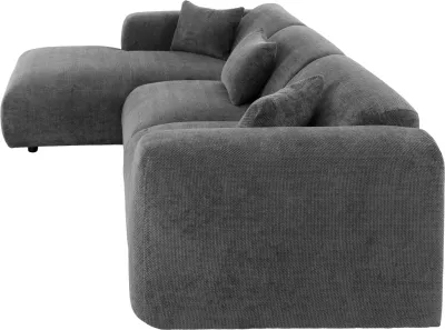 Divan qoshe, BRICKEN FH3275.04L, pëlhurë antracit, 110-282x98-160x72H cm