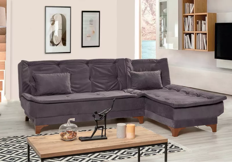 Kënd divan-krevat Atelier del Sofa, kënd i djathtë, ngjyrë antracit