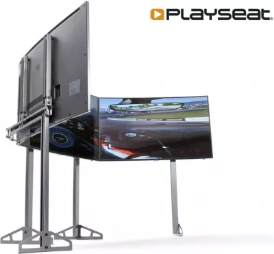 Mbajtëse për 3 monitorë/TV Playseat TV Stand Triple Package, e rregullueshme, ngjyrë metalike