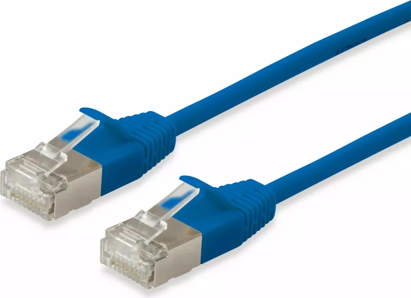 Kabllo rrjeti EQUIP Cat6a F/FTP Slim 0.5m kaltër