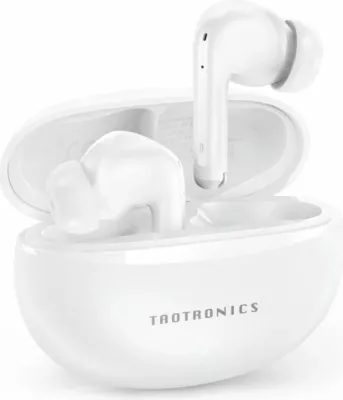 Kufje wireless TAOTRONICS BH1118, ANC -35 dB, 24h, IPX5, 4 mikrofona ENC, të bardha
