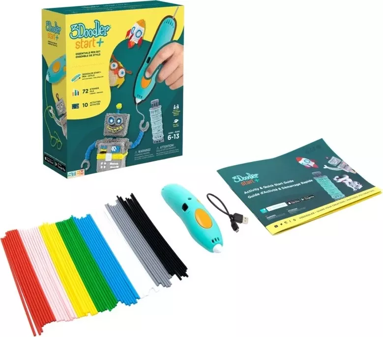 3D stilolaps 3Doodler Start Plus, 0.77 mm, Turquoise, Yellow