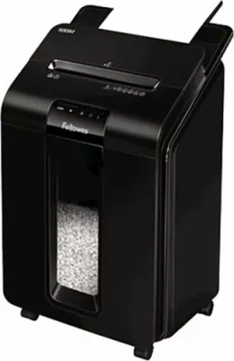 Shkatërrues dokumentesh Fellowes AutoMax 100M, mini-cut 4×10 mm (DIN P-4), 100 fletë auto / 10 fletë manual, kosh 23 L, i zi
