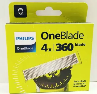 Tehë zëvendësuese për makinê rroje Philips OneBlade 360 QP440/50, 4 copë
