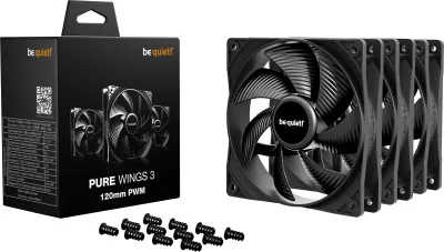 Ventilator kompjuteri Be Quiet! Pure Wings 3 120mm PWM 3-Pack, zi