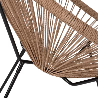Karrige ACAPULCO lloj foleje, metal i zi & rattan natyral, FH5871.01, 70x73x79Hcm