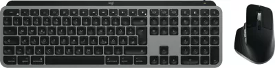 Komplet tastierë dhe maus Logitech MX Keys S për Mac, Pa kabllo, RF Wireless + Bluetooth, Ndërprerës çelësash gërshërë, QWERTZ, LED, Alumini, E zezë