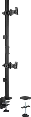 Krah vertikal për dy monitorë Kensington, Dual Monitor Arm, 32", kapëse/gromet, e zezë