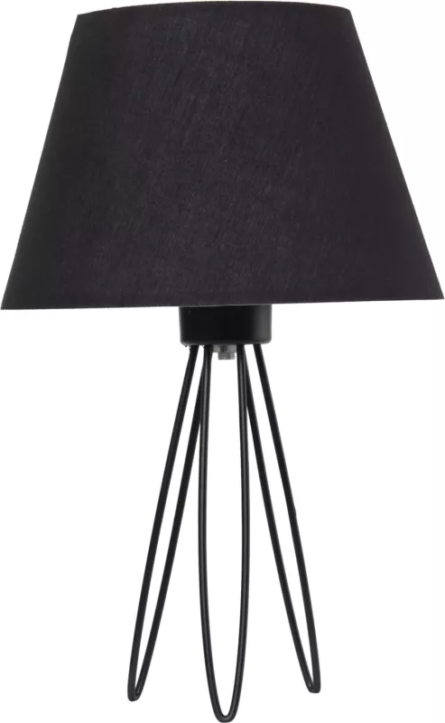 Llambë tavoline LIVO FH4708.01 e zezë me bazë trekëmbëshe metalike Φ22x36Hcm