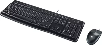 Tastierë dhe maus Logitech Desktop MK120, Wired, USB, Mekanik, QWERTY, Zi