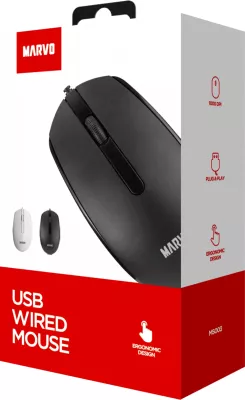 Maus Marvo MS003, me kabllo, optik, 800-3200 DPI, i zi