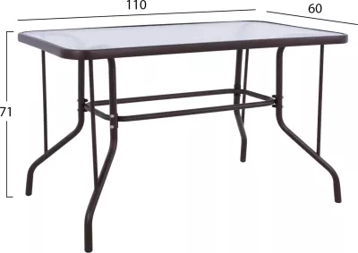 Set kopshti tavolinë ADAM & karrige të palosshme, 5 pjesë, të kafta