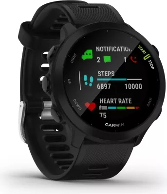 Smartwatch Garmin Forerunner 55, GPS, 2.64 cm, e zezë