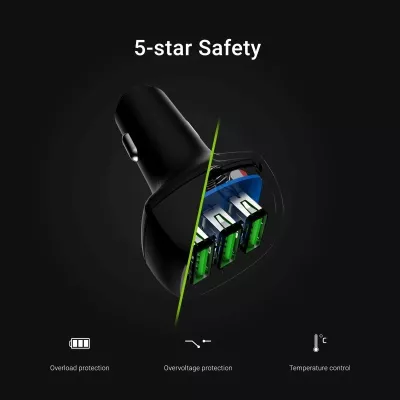 Karikues veture Green Cell PowerRide CADGC01, 3x USB-A, 54W, 12/24V, Quick Charge, i zi