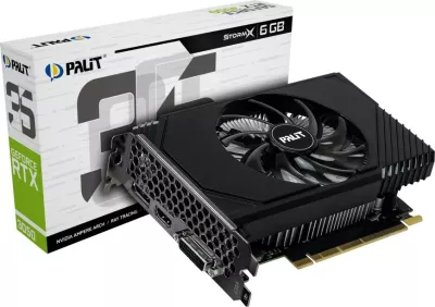 Kartelë grafike Palit GeForce RTX 3050 StormX, 6GB GDDR6, e zezë