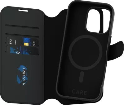 Mbështjellës PanzerGlass CARE Case Feature Tango 2-in-1 Wallet për iPhone 16 Pro, i zi