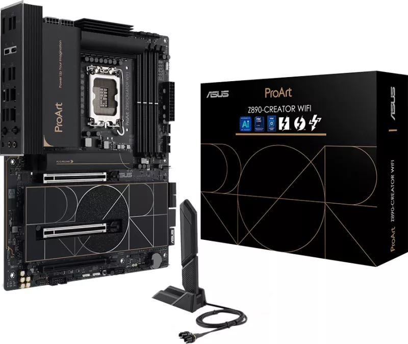 Pllakë amë ASUS ProArt Z890-CREATOR WIFI, ATX, LGA1851, Intel Z890, DDR5 4xDIMM, 5xM.2, WiFi 7, 10Gb + 2.5Gb LAN, Thunderbolt 5/4