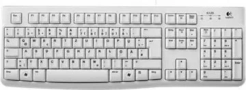 Tastierë Logitech K120 për Biznes, Full-size (100%), Me kabllo, USB, QWERTZ, Bardhë