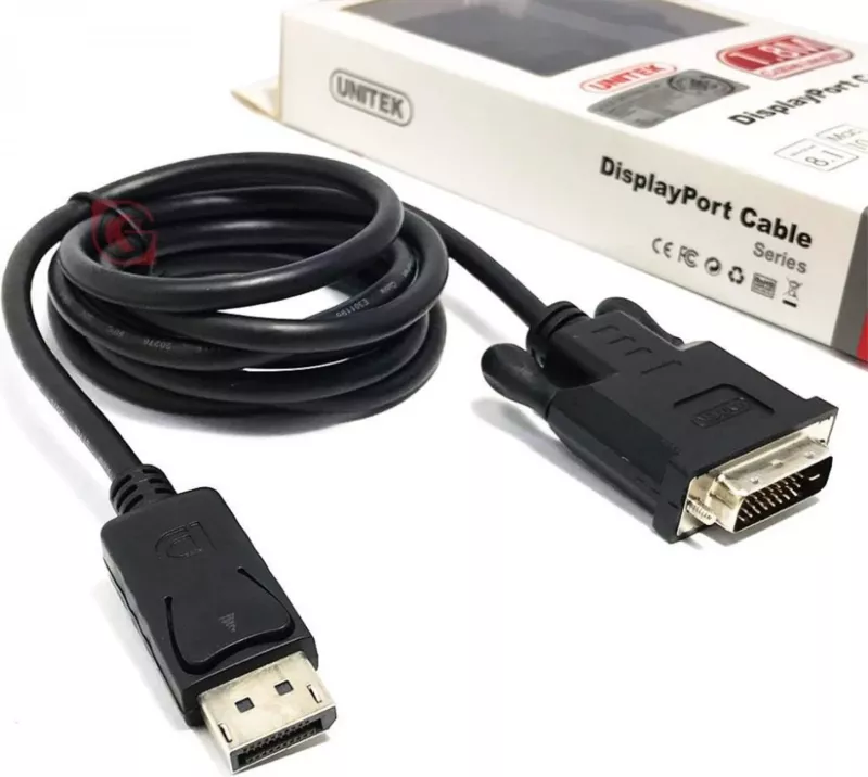 Kabllo Unitek DisplayPort në DVI, 1.8m, e zeza