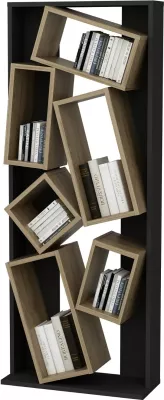 Raft librash Hanah Home, Carmen, ngjyrë e zezë dhe lis