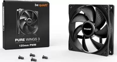 Ftohës Be Quiet! Pure Wings 3 120mm PWM, 120mm, i zi