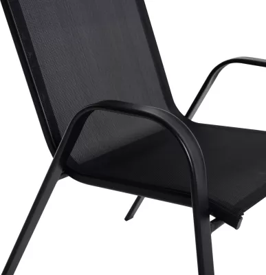 Karrige për jashtë LEON FH5000.03, metal i zi-tekstilene e zezë, 55x77x95H cm