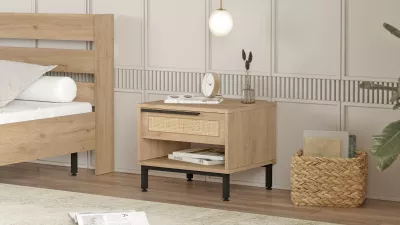 Komodinë natës Hanah Home, On14-Su, ngjyrë arre dhe lis