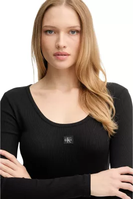 Maicë me mëngë të gjata për femra Calvin Klein Jeans LV047D218G, e zezë [Madhësia: M]