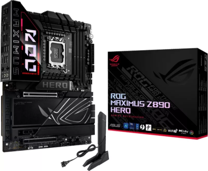 Pllakë amë ASUS ROG Maximus Z890 Hero, LGA1851, ATX, DDR5 4xDIMM, 6x M.2, PCIe 5.0, Wi‑Fi 7, Bluetooth 5.4