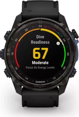 Smartwatch Garmin Descent™ Mk3i  Carbon Grey DLC Titanium / Silicone Black Strap, 51 mm