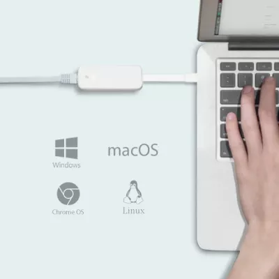 Adapter Ethernet TP-LINK UE300C Gigabit 1000 Mbps USB 3.0 USB Type-C në RJ45, bardhë