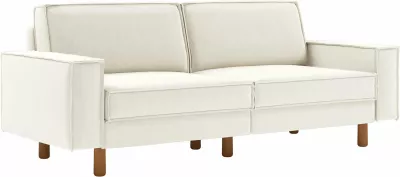 Divan treshe Atelier del Sofa, Sparrow 3, ngjyrë Milk Froth, këmbë arrë