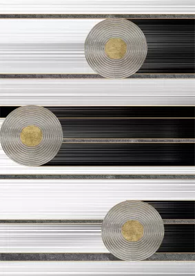 Tepih modern JOSIANE FH7675.24 160x230cm, disqe bardhë-zi-ari