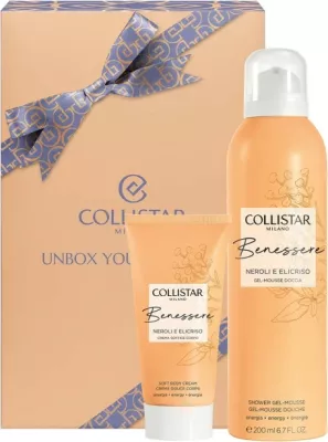 Set për trup Collistar Unbox Your Wellness për femra, mousse dushi 200ml + krem trupi 50ml