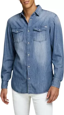 Këmishë për meshkuj Jack & Jones JJESHERIDAN L/S, denim [Madhësia: XXL]