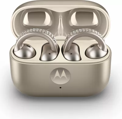 Kufje Motorola Moto Buds Loop by Swarovski, wireless, ANC, Dolby Atmos, beige