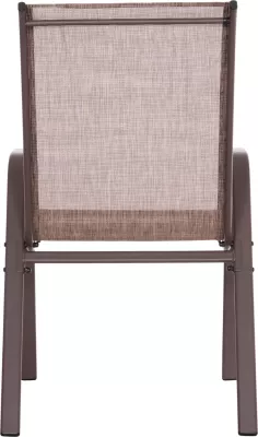Karrige për jashtë LEON, kornizë metali ngjyrë kafe & tekstilene-4 copë, 55x70x91Hcm., set prej 4 copësh
